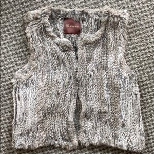 100% Rabbit fur grey vest
